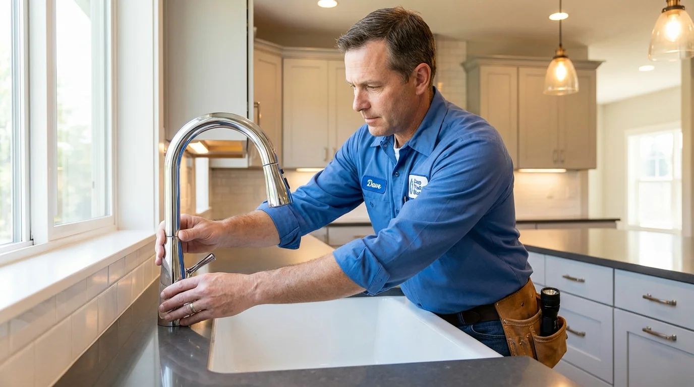 Kitchen faucet installation by Johns Plumbing LLC in East Peoria